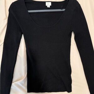 NWOT a new day Black Ribbed Top